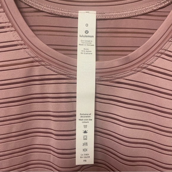 Lululemon Tie Your Practice Long Sleeve Stripe Size 0 Mauve NWT New W3CDIS - Picture 10 of 12